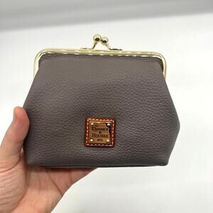 Dooney & Bourke Women Wallet Pebble Leather Large Framed Kisslock Purse Elephant